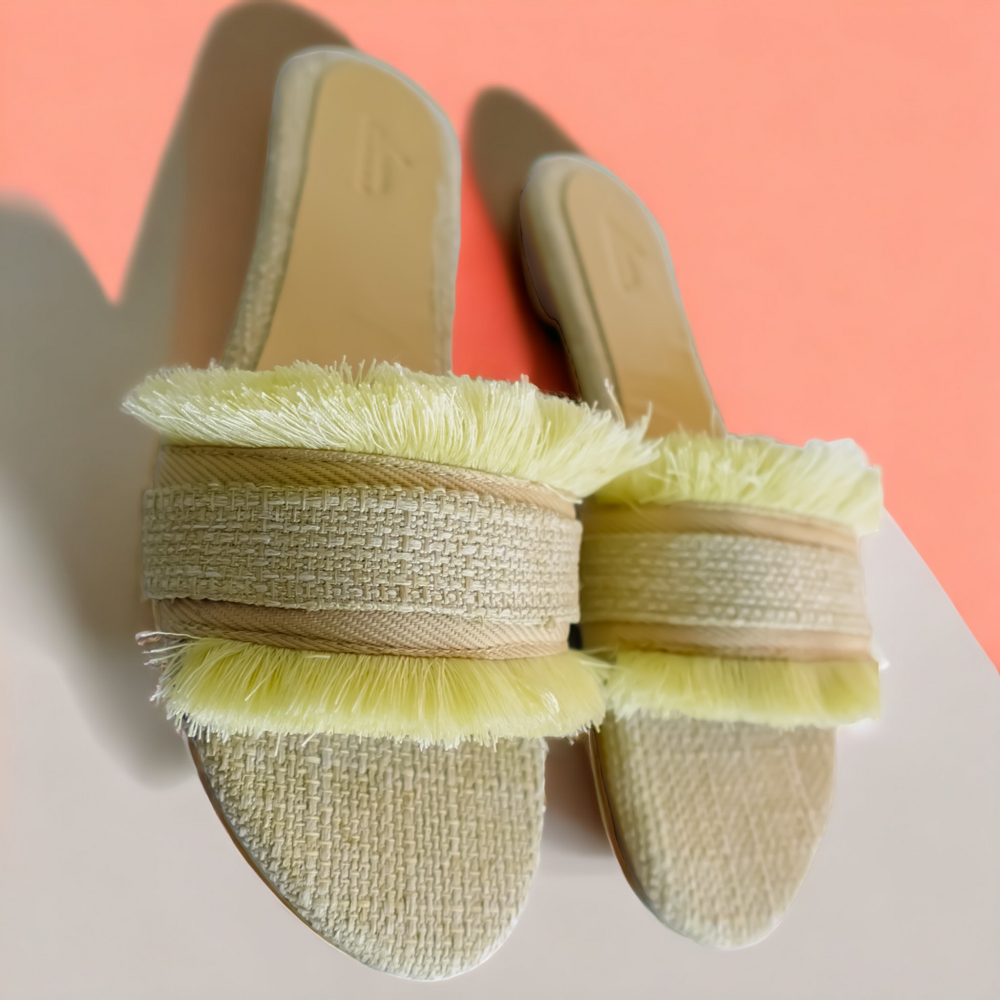 Luxurious Cream Knitted Slippers with Ruffles